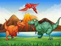 Colorful dinosaurs match 3