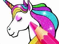 Unicorn coloring book glitter