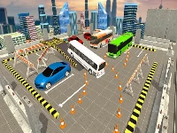 American modern bus parking : bus game simulator 2020