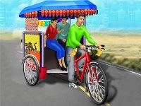 Public tricycle rickshaw driving