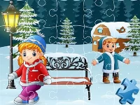 Happy winter jigsaw game