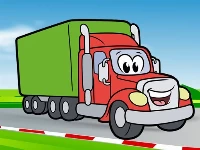 Happy trucks coloring