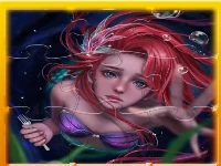 Mermaid ariel princess match 3 puzzle