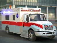 City ambulance car driving