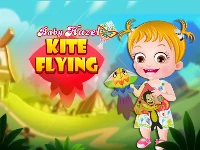 Baby hazel kite flying