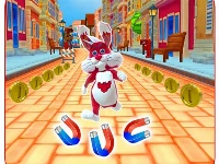 Subway bunny run rush rabbit runner game