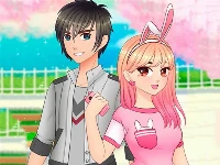 Romantic anime couples dress up