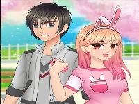 Anime high school couple - first date makeover