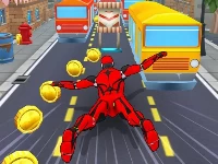 Subway superhero robot endless run